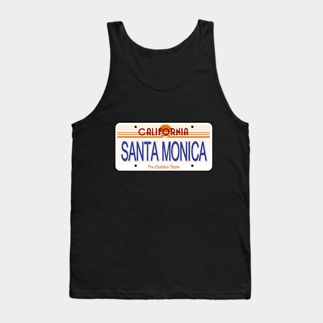 Santa Monica California State License Plate Tank Top by Mel's Designs